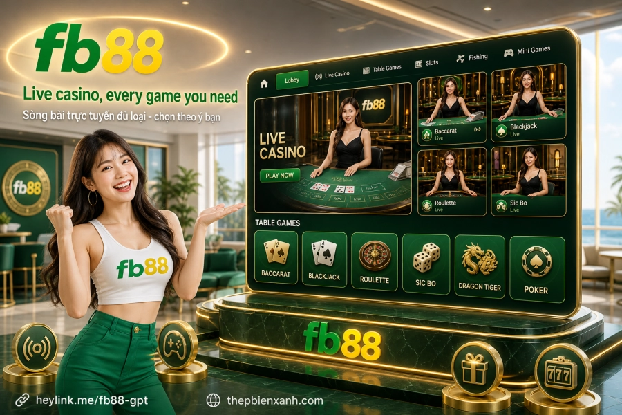 Fb88 casino lobby live dealer slot game minigame overview