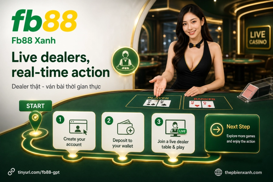 Live dealer casino Fb88 Baccarat Blackjack Roulette Sicbo trực tiếp